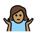 OpenMoji 13.1  🤷🏽‍♀️  Woman Shrugging: Medium Skin Tone Emoji