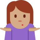 Twitter (Twemoji 14.0)  🤷🏽‍♀️  Woman Shrugging: Medium Skin Tone Emoji