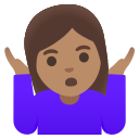 Google (Android 12L)  🤷🏽‍♀️  Woman Shrugging: Medium Skin Tone Emoji