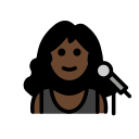 OpenMoji 13.1  👩🏿‍🎤  Woman Singer: Dark Skin Tone Emoji
