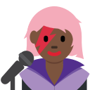 Twitter (Twemoji 14.0)  👩🏿‍🎤  Woman Singer: Dark Skin Tone Emoji