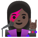 Google (Android 12L)  👩🏿‍🎤  Woman Singer: Dark Skin Tone Emoji