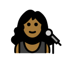 OpenMoji 13.1  👩🏾‍🎤  Woman Singer: Medium-dark Skin Tone Emoji