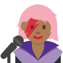 Twitter (Twemoji 14.0)  👩🏾‍🎤  Woman Singer: Medium-dark Skin Tone Emoji