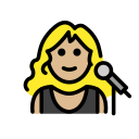 OpenMoji 13.1  👩🏼‍🎤  Woman Singer: Medium-light Skin Tone Emoji