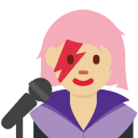 Twitter (Twemoji 14.0)  👩🏼‍🎤  Woman Singer: Medium-light Skin Tone Emoji