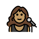 OpenMoji 13.1  👩🏽‍🎤  Woman Singer: Medium Skin Tone Emoji