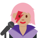 Twitter (Twemoji 14.0)  👩🏽‍🎤  Woman Singer: Medium Skin Tone Emoji