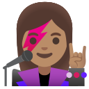Google (Android 12L)  👩🏽‍🎤  Woman Singer: Medium Skin Tone Emoji