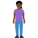 Twitter (Twemoji 14.0)  🧍🏿‍♀️  Woman Standing: Dark Skin Tone Emoji