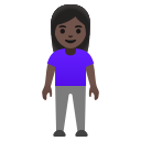 Google (Android 12L)  🧍🏿‍♀️  Woman Standing: Dark Skin Tone Emoji