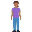 Twitter (Twemoji 14.0)  🧍🏾‍♀️  Woman Standing: Medium-dark Skin Tone Emoji