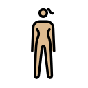 OpenMoji 13.1  🧍🏼‍♀️  Woman Standing: Medium-light Skin Tone Emoji