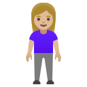Google (Android 12L)  🧍🏼‍♀️  Woman Standing: Medium-light Skin Tone Emoji