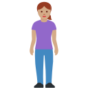 Twitter (Twemoji 14.0)  🧍🏽‍♀️  Woman Standing: Medium Skin Tone Emoji