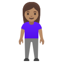 Google (Android 12L)  🧍🏽‍♀️  Woman Standing: Medium Skin Tone Emoji