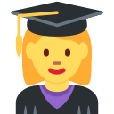 Twitter (Twemoji 14.0)  👩‍🎓  Woman Student Emoji