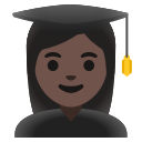 Google (Android 12L)  👩🏿‍🎓  Woman Student: Dark Skin Tone Emoji