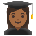 Google (Android 12L)  👩🏾‍🎓  Woman Student: Medium-dark Skin Tone Emoji