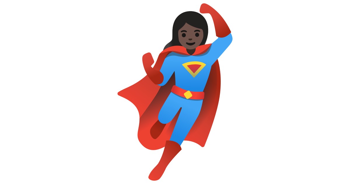 🦸🏿‍♀️  Woman Superhero: Dark Skin Tone