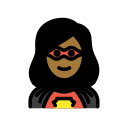 OpenMoji 13.1  🦸🏾‍♀️  Woman Superhero: Medium-dark Skin Tone Emoji