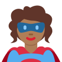 Twitter (Twemoji 14.0)  🦸🏾‍♀️  Woman Superhero: Medium-dark Skin Tone Emoji