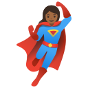 Google (Android 12L)  🦸🏾‍♀️  Woman Superhero: Medium-dark Skin Tone Emoji