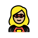OpenMoji 13.1  🦸🏼‍♀️  Woman Superhero: Medium-light Skin Tone Emoji