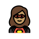 OpenMoji 13.1  🦸🏽‍♀️  Woman Superhero: Medium Skin Tone Emoji