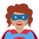 Twitter (Twemoji 14.0)  🦸🏽‍♀️  Woman Superhero: Medium Skin Tone Emoji