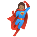 Google (Android 12L)  🦸🏽‍♀️  Woman Superhero: Medium Skin Tone Emoji