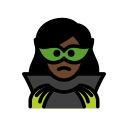 OpenMoji 13.1  🦹🏿‍♀️  Woman Supervillain: Dark Skin Tone Emoji