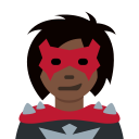 Twitter (Twemoji 14.0)  🦹🏿‍♀️  Woman Supervillain: Dark Skin Tone Emoji