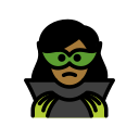 OpenMoji 13.1  🦹🏾‍♀️  Woman Supervillain: Medium-dark Skin Tone Emoji