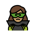 OpenMoji 13.1  🦹🏽‍♀️  Woman Supervillain: Medium Skin Tone Emoji