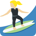 Twitter (Twemoji 14.0)  🏄🏼‍♀️  Woman Surfing: Medium-light Skin Tone Emoji
