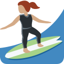 Twitter (Twemoji 14.0)  🏄🏽‍♀️  Woman Surfing: Medium Skin Tone Emoji