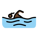 OpenMoji 13.1  🏊🏿‍♀️  Woman Swimming: Dark Skin Tone Emoji