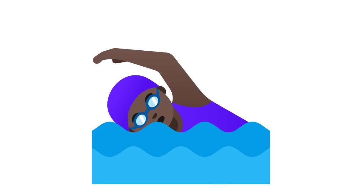 🏊🏿‍♀️  Woman Swimming: Dark Skin Tone