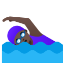 Google (Android 12L)  🏊🏿‍♀️  Woman Swimming: Dark Skin Tone Emoji