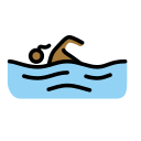 OpenMoji 13.1  🏊🏾‍♀️  Woman Swimming: Medium-dark Skin Tone Emoji