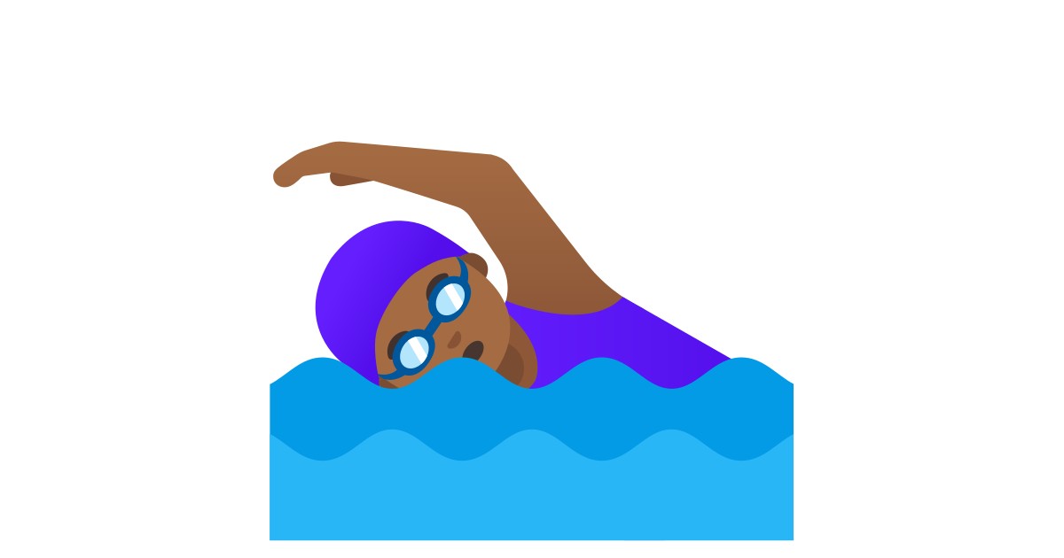 🏊🏾‍♀️  Woman Swimming: Medium-dark Skin Tone