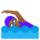 Google (Android 12L)  🏊🏾‍♀️  Woman Swimming: Medium-dark Skin Tone Emoji