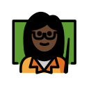 OpenMoji 13.1  👩🏿‍🏫  Woman Teacher: Dark Skin Tone Emoji
