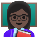 Google (Android 12L)  👩🏿‍🏫  Woman Teacher: Dark Skin Tone Emoji