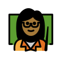 OpenMoji 13.1  👩🏾‍🏫  Woman Teacher: Medium-dark Skin Tone Emoji