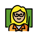 OpenMoji 13.1  👩🏼‍🏫  Woman Teacher: Medium-light Skin Tone Emoji