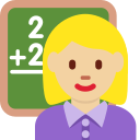 Twitter (Twemoji 14.0)  👩🏼‍🏫  Woman Teacher: Medium-light Skin Tone Emoji