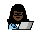 OpenMoji 13.1  👩🏿‍💻  Woman Technologist: Dark Skin Tone Emoji