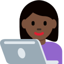 Twitter (Twemoji 14.0)  👩🏿‍💻  Woman Technologist: Dark Skin Tone Emoji